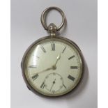 SILVER KEY WINDING OPEN-FACE POCKET WATCH, MOVEMENT SIGNED R D MIDDLETON 510 HOLLOWAY ROAD,
