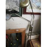 BRASS EFFECT FLOOR STANDING DIRECTIONAL LAMP. (AF)