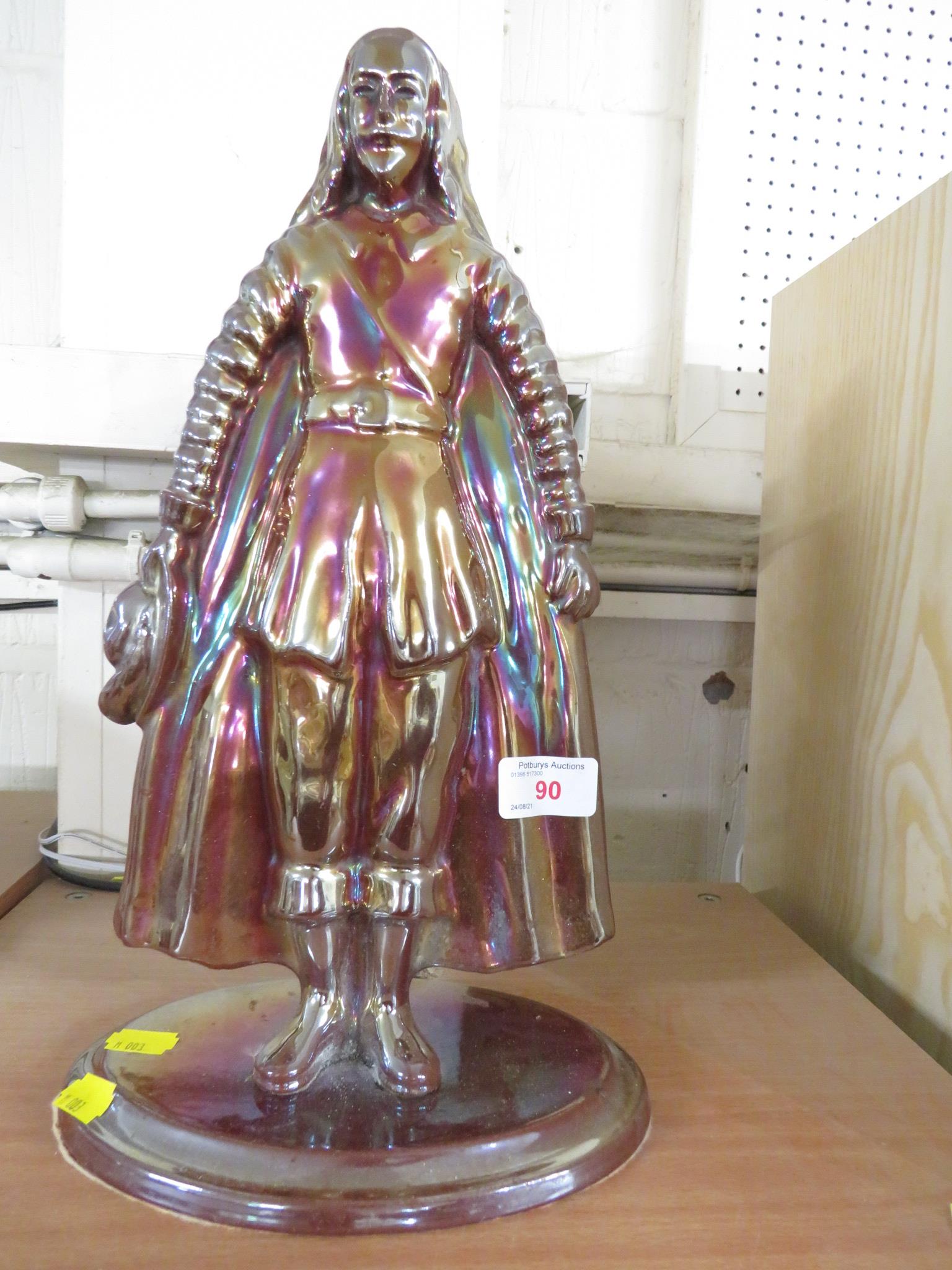 A CAST METAL FIRESIDE COMPANION MODELLED AS CHARLES I (NO TOOLS)