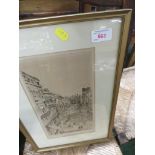VANITY FAIR PRINT AFTER A WHISTLER ETCHING TITLED ST JAME'S STREET JUNE 1878, FRAMED AND GLAZED