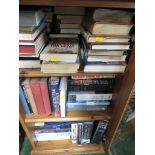 THREE SHELVES OF BOOKS INCLUDING MILITARY HISTORY