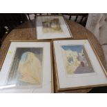 THREE FRAMED AND GLAZED COLOURED PRINTS OF NORTH AFRICAN STREET SCENES AFTER A. L SIMPSON.