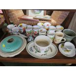 PORTMEIRION BOTANIC GARDEN PLANTER AND DISH , QUANTITY OF CHINA MUGS AND OTHER ITEMS.