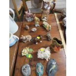 HORNSEA SQUIRREL JUG AND FLOWER ARRANGER , SELECTION OF CHINA AND COMPOSITE FIGURINES , SEA SHELL