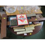 VINTAGE RULERS , BOARD GAMES AND OTHER ITEMS.