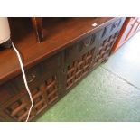 YOUNGER FURNITURE STAINED WOODEN SIDEBOARD WITH THREE DRAWERS OVER THREE CUPBOARD DOORS*