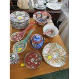 SELECTION OF FAR EASTERN PORCELAIN INCLUDING BOWLS , RICE SPOONS AND SAUCERS.