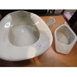 ROYAL WINTON PERFECTION BED A DOUCHE PAN, TOGETHER WITH TWO OTHER ITEMS OF BATHROOM CHINA*