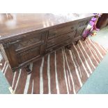 OLD CHARM FURNITURE STAINED OAK SIDEBOARD. *