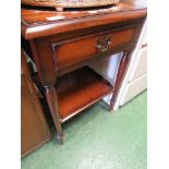 A MAHOGANY VENEERED BEDSIDE TABLE. *