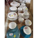 SELECTION OF CHINA TEA WARE INCLUDING CUPS , SAUCERS AND SIDE PLATES.