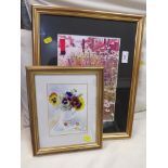 FRAME AND GLAZED PHOTOGRAPH AND A FRAMED STILL LIFE PRINT*