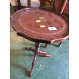 REPRODUCTION MAHOGANY VENEER WINE TABLE. *