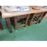 RECTANGULAR MID WOOD COFFEE TABLE WITH TWO NESTING OCCASIONAL TABLES. *