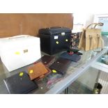 VINYL CLAD JEWELLERY CASES, LEATHER WALLETS , HAND BAG AND OTHER ITEMS. *