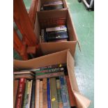 THREE BOXES OF FICTION AND REFERENCE BOOKS. *