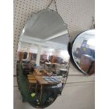 OVAL BEVEL EDGED WALL MIRROR.