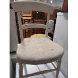 WHITE PAINTED MAHOGANY SIDE CHAIR. *