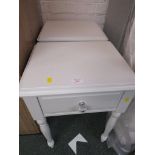 PAIR OF SINGLE DRAWER BEDSIDE TABLES IN A WHITE FINISH*