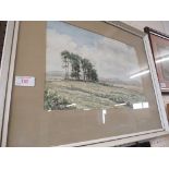 FRAMED AND GLAZED LANDSCAPE WATERCOLOUR OF TREES IN LANDSCAPE, TITLED WOODBERRY COMMON' SIGNED J.A
