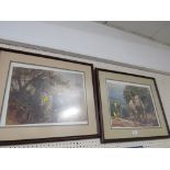 TWO FRAMED AND MOUNTED PRINTS OF AFRICAN WILDLIFE *