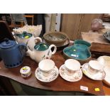 DENBY TEAPOTS , STUDIO POTTERY BOWLS AND OTHER CHINA.