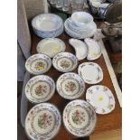 SELECTION OF CHINA BOWLS , PLATES AND DISHES. *