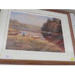 FRAMED AND GLAZED LIMITED EDITION PRINT OF TIDAL RIVER.