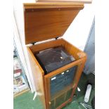 BUSH HIFI IN A TEAK GLAZED HIFI CABINET. *