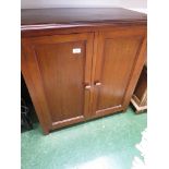 SMALL MAHOGANY TWO DOOR CUPBOARD.