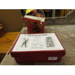 BOXED VITALICON EXERCISE ROPE TOGETHER WITH A BOXED VINTAGE CLOWN TOY.