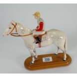 Beswick grey racehorse and jockey 1862: glued to wood plinth.