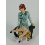 Kevin Francis Peggy Davies figure Artists colourway figure :Clarice Cliff seated on teapot signed