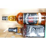 A mixed collection of alcoholic spirits to include: bottle of Jack Daniels,