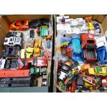 A large collection of matchbox & similar 1980's toy cars & vehicles: