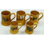 A collection of Wade veteran motoring tankards: (5)