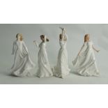 Royal Doulton Small Lady Figures: With Love HN3393, Good Luck HN4070,