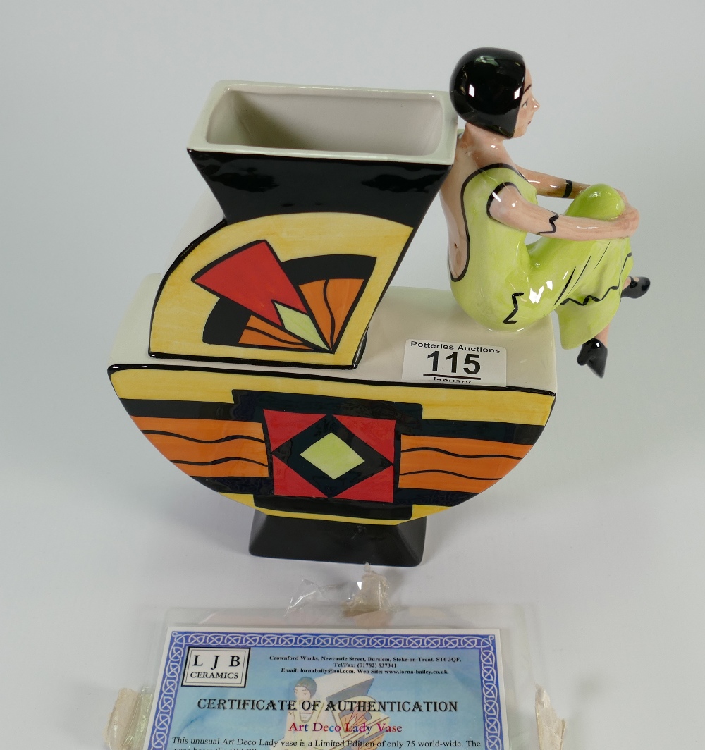 Lorna Bailey limited edition Art Deco Lady vase : with certificate, height 23cm.