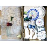 A mixed collection of items to include: Ornaments , Glassware,