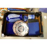 A collection of pottery and cutlery: including Royal Grafton bowl, 19th century imari plate,