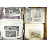 A large collection of unmounted early 20th Century prints: together with plates with landscape,