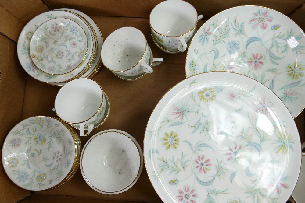 A collection of Minton Vanessa ware: including cups & saucers, comport,