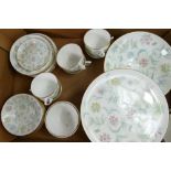 A collection of Minton Vanessa ware: including cups & saucers, comport,