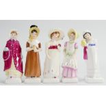 Royal Doulton Kate Greenaway Figures: Georgina HN2377, Lori HN2801, Emma HN2834,