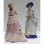 Wedgwood Matte lady figures: the golden jubilee ( limited edition ) and Enchanted evening (2)