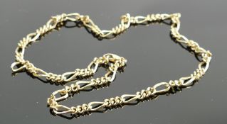 9ct gold fancy neck chain: gross weight 11.7g, length 37cm.