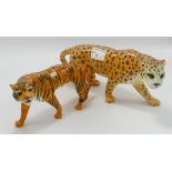 Damaged Beswick Leopard & Tiger(2)