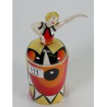 Lorna Bailey limited edition Ginger Art Deco lady lidded pot : with certificate, height 21cm.
