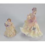 Royal Doulton Lady Figures: Ninette HN2379 & Ther Bridesmaid HN2148(2)