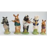 Five Beswick Pig Promenade Figures: